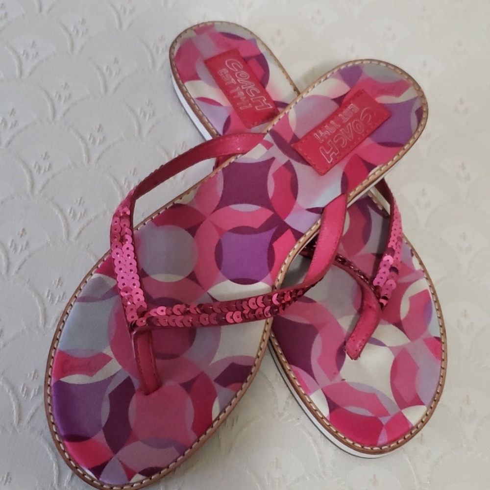 Coach Sequin Flip Flops